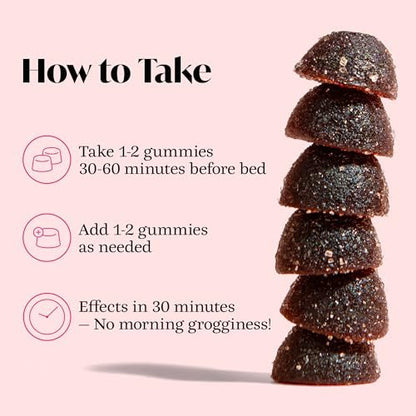 Winged Wellness Sleepyhead Natürliche Schlafgummis für Frauen - Schlafunterstützung für Erwachsene mit 3 mg Melatonin, L-Theanin, 5-HTP - Natürliches Gummipräparat - Blaubeer-Lavendel, 14 vegane Gummis