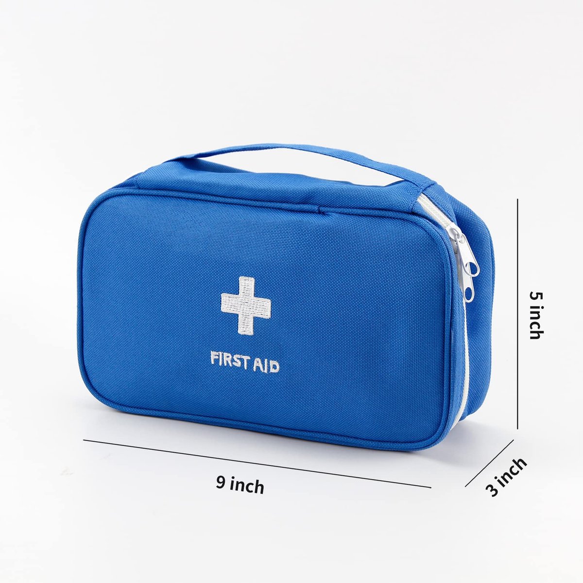 TOPASION Tragbare leere Erste-Hilfe-Tasche, Reise-Medizinbeutel, kleine Medizintasche (Blau)