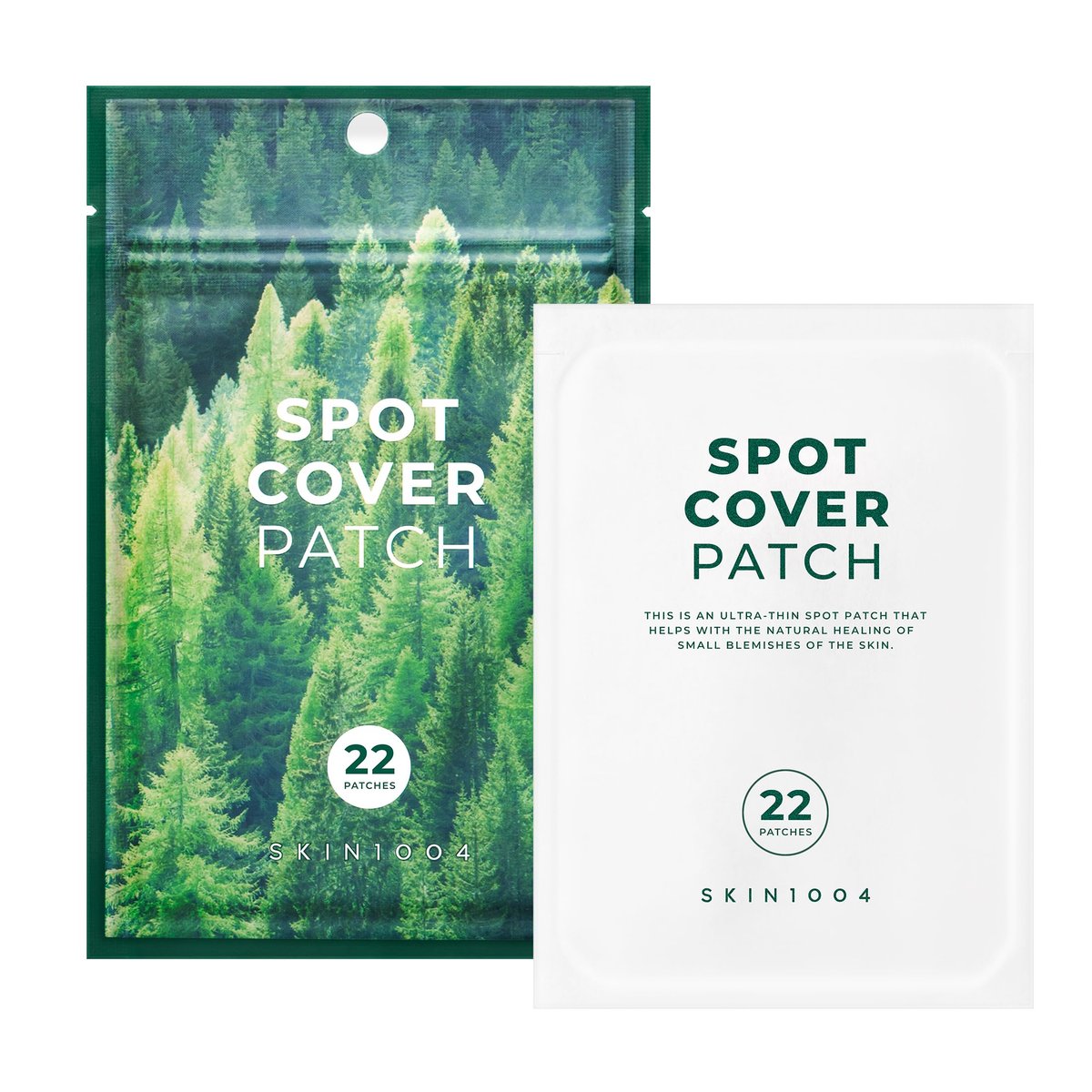SKIN1004 Tea Trica Spot Cover Patch – Hydrokolloid-Pflaster gegen Pickel, 22 Stück, unsichtbar, beruhigend