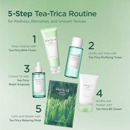 SKIN1004 Tea-Trica BHA Schaumreiniger – Gesichtsreiniger mit Centella Asiatica & Teebaum für ölige Haut, 125 ml