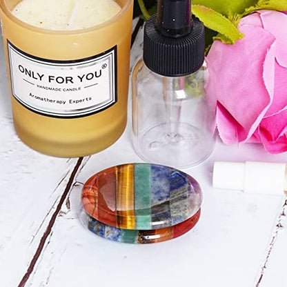 Marrywindix 2er-Pack Natürliche Daumen-Worry-Steine Set 7 Chakra-Heilsteine für Angst- und Stressabbau, Meditation, Kristalltherapie