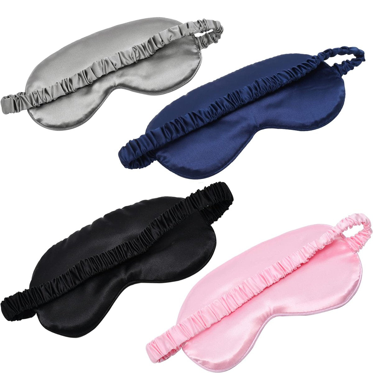 LERSVICVIL Schlafmasken 4er-Pack – Seidig weiche Augenmaske aus Satin mit elastischem Band für Damen und Herren