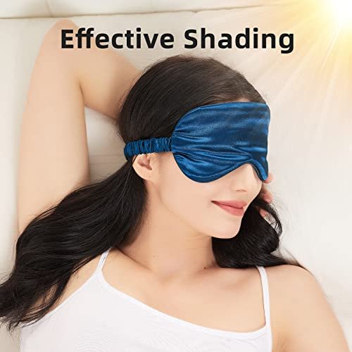 LERSVICVIL Schlafmasken 4er-Pack – Seidig weiche Augenmaske aus Satin mit elastischem Band für Damen und Herren