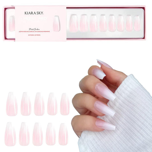 KIARA SKY PROFESSIONAL NAILS XPRESS PRO 100 % Acrylic Press On Nails - Pink Ombre (58-teiliges Set)