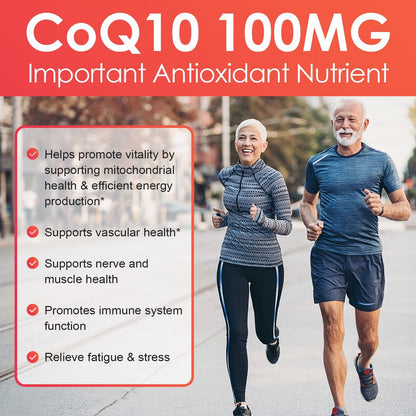 NATURE TARGET CoQ10 100 mg mit PQQ – 120 Softgel-Kapseln – Hochdosiertes Coenzym Q10 mit Bio-Olivenöl – Antioxidans für Herz, Gehirn und Zellenergie