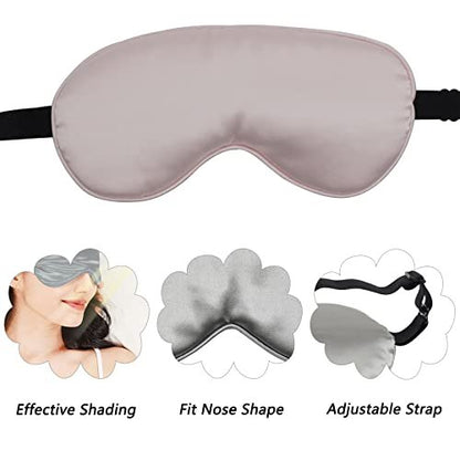 LERSVICVIL 4er-Pack Schlafmaske – Seidig weiche Satin-Augenmaske mit verstellbarem Band für Damen und Herren