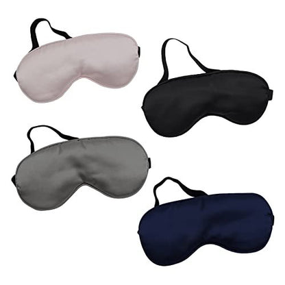 LERSVICVIL 4er-Pack Schlafmaske – Seidig weiche Satin-Augenmaske mit verstellbarem Band für Damen und Herren