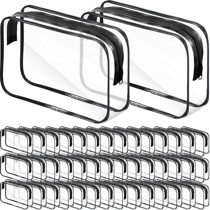 Reginary 36er-Set Klare Make-up-Taschen für Reisen, Transparente Kulturbeutel aus wasserdichtem PVC mit Reißverschluss, Kosmetik-Organizer für Damen und Herren
