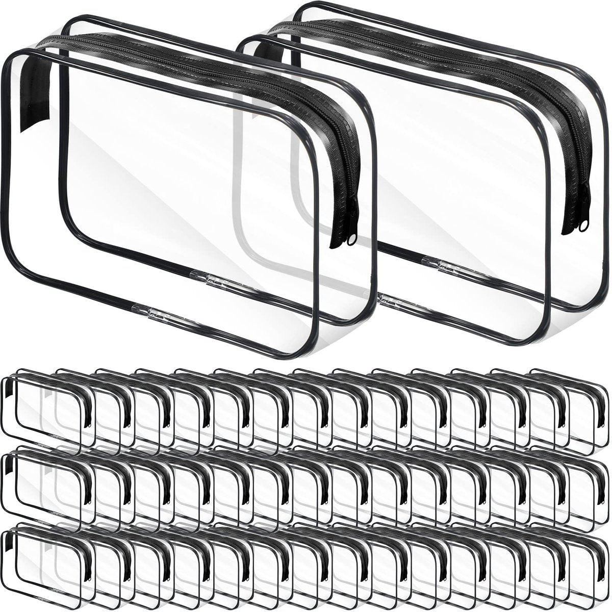 Reginary 36er-Set Klare Make-up-Taschen für Reisen, Transparente Kulturbeutel aus wasserdichtem PVC mit Reißverschluss, Kosmetik-Organizer für Damen und Herren