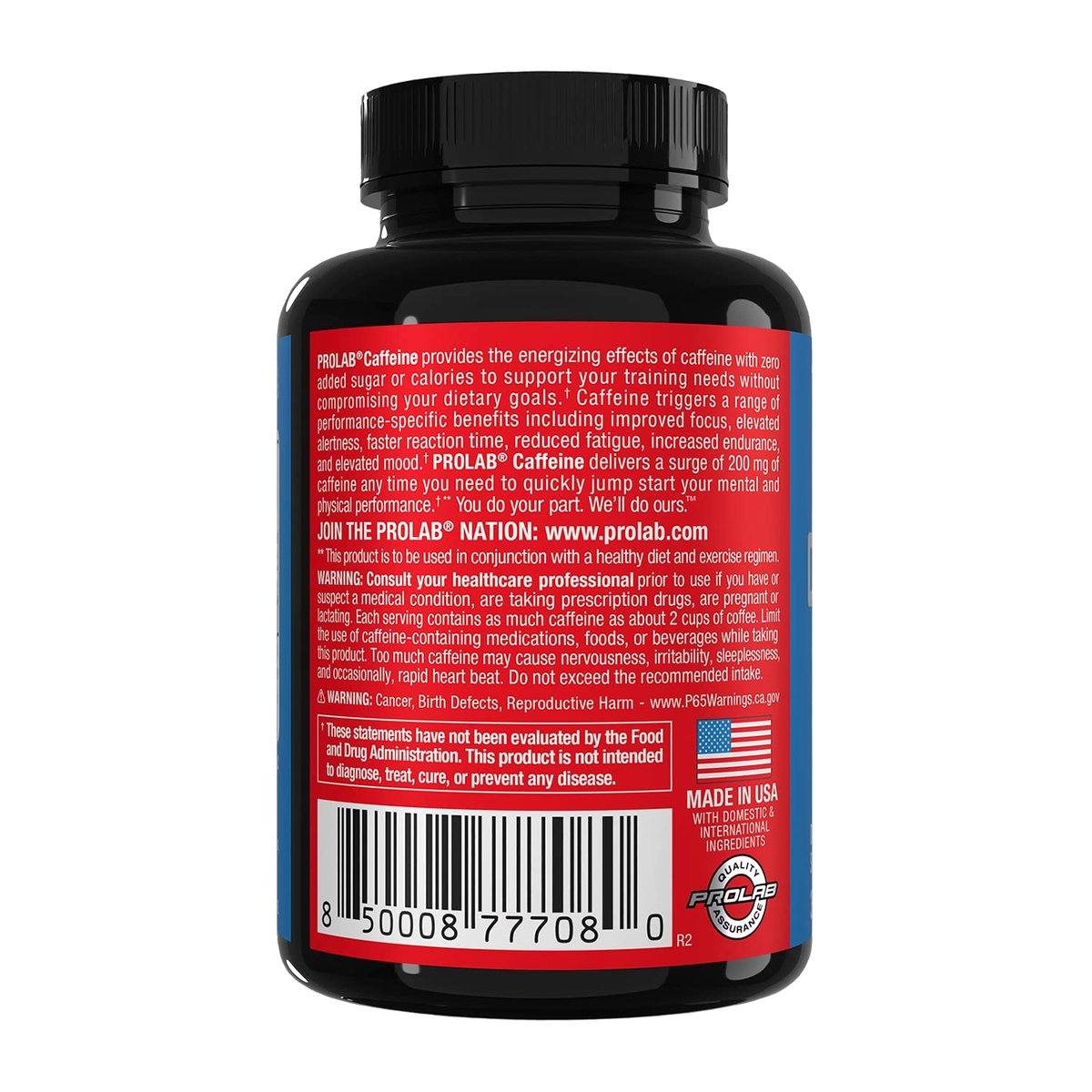 ProLab Koffeintabletten 200 mg – 300 Stück | Energie-Support, steigert Ausdauer und geistige Konzentration, reduziert Müdigkeit, Pre-Workout, extra stark