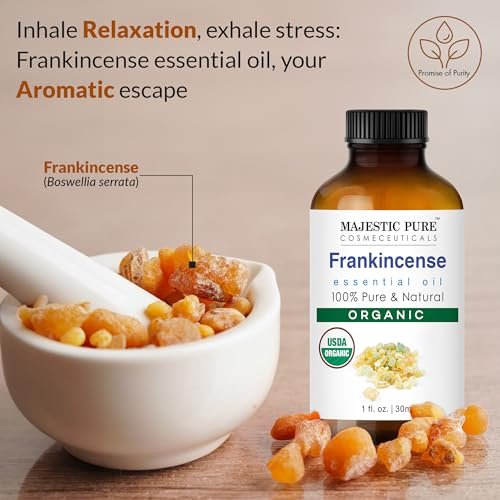 Majestic Pure Bio-Weihrauch ätherisches Öl mit Glaspipette - 30 ml - 100% rein und natürlich - Premium-Qualität für Diffuser, Aromatherapie, Seifen- und Kerzenherstellung