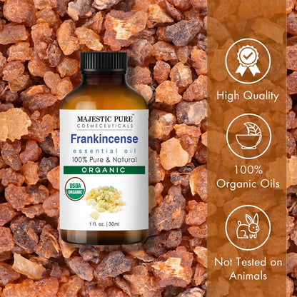 Majestic Pure Bio-Weihrauch ätherisches Öl mit Glaspipette - 30 ml - 100% rein und natürlich - Premium-Qualität für Diffuser, Aromatherapie, Seifen- und Kerzenherstellung