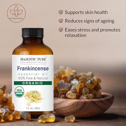 Majestic Pure Bio-Weihrauch ätherisches Öl mit Glaspipette - 30 ml - 100% rein und natürlich - Premium-Qualität für Diffuser, Aromatherapie, Seifen- und Kerzenherstellung
