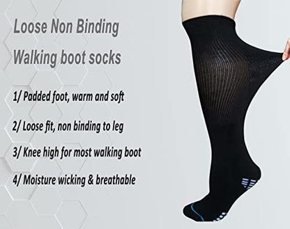 COIYUFUX Extra Breite Diabetikersocken für Bariatrische Füße, Kniehohe Kompressionssocken für Herren und Damen, Wanderschuh-Gipssocke für Lymphödem, Geschwollene Füße, Knöchel und Beine