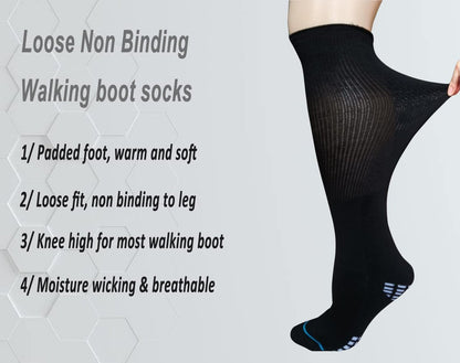 COIYUFUX Extra Breite Diabetikersocken für Bariatrische Füße, Kniehohe Kompressionssocken für Herren und Damen, Wanderschuh-Gipssocke für Lymphödem, Geschwollene Füße, Knöchel und Beine
