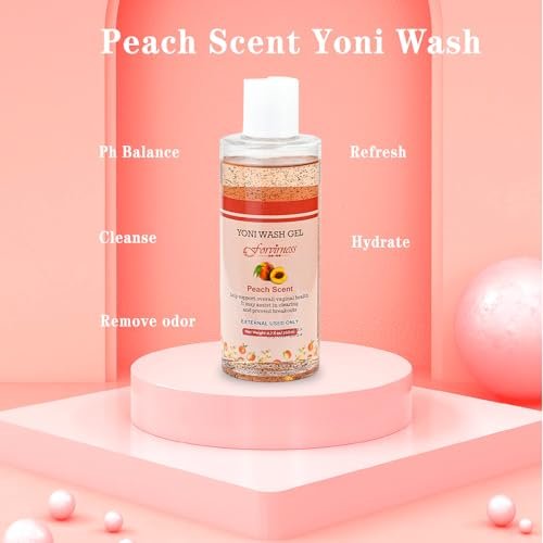 forvirness Natürliche feminine Waschlotion Yoni Öl Set, Körperreiniger mit Reinigungsfaktor, Yoni Wash für Frauen pH-Balance, 1 fl.oz Pfirsich Femininöl & 6,7 fl.oz Intimreiniger