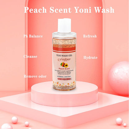 forvirness Natürliche feminine Waschlotion Yoni Öl Set, Körperreiniger mit Reinigungsfaktor, Yoni Wash für Frauen pH-Balance, 1 fl.oz Pfirsich Femininöl & 6,7 fl.oz Intimreiniger