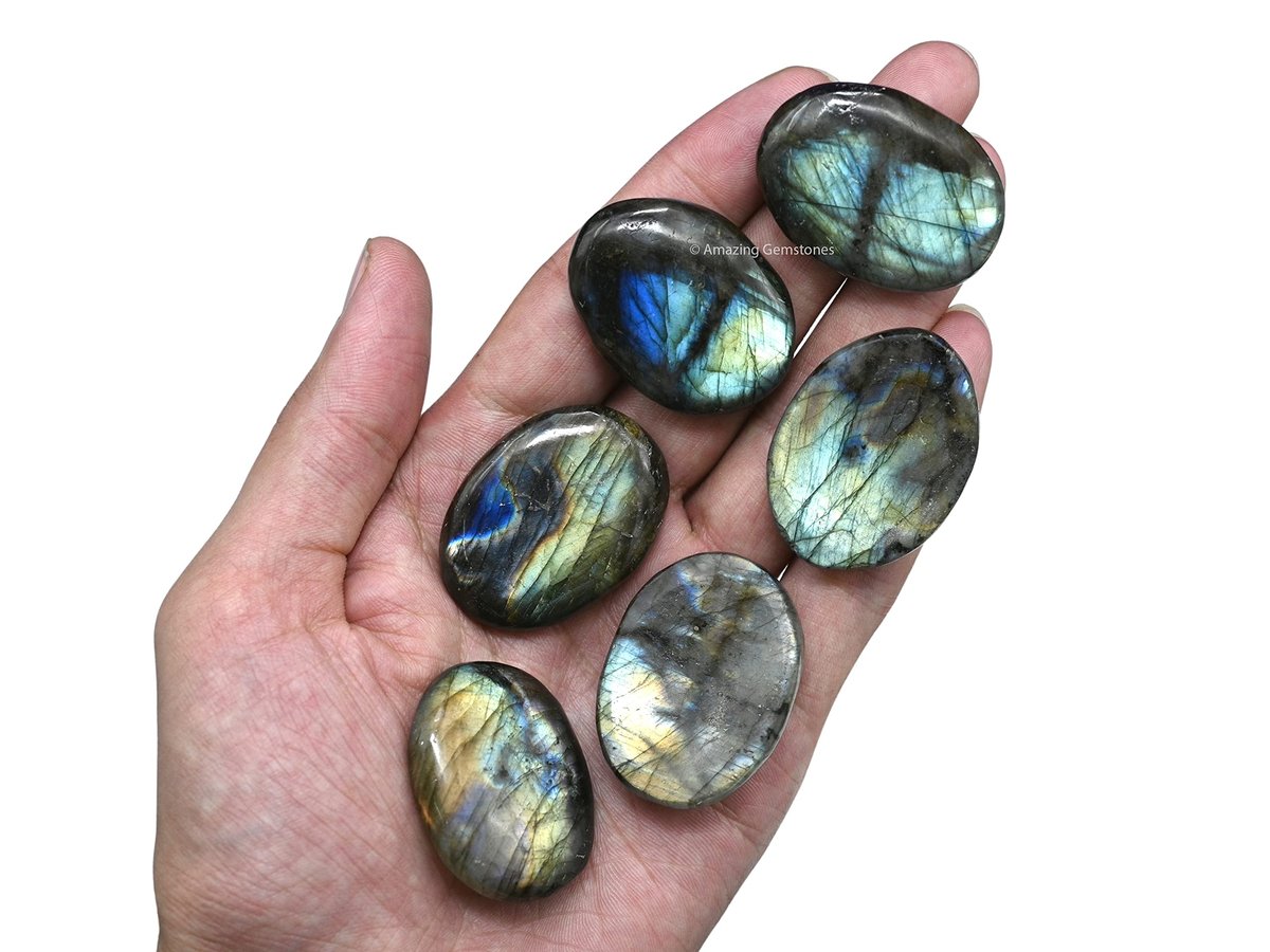 Amazing Gemstone Labradorit Daumen-Worry-Stein – Heilender Kristall für Angst, Stressabbau, Meditation und Entspannung – Geschenkidee