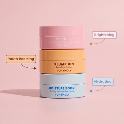 TONYMOLY Plump-kin Retinol Hydrogel Augenpflaster – Feuchtigkeitsspendende & Erfrischende Augenpflaster mit Retinol & Kürbisextrakt gegen dunkle Augenringe & Schwellungen, 30 Paare