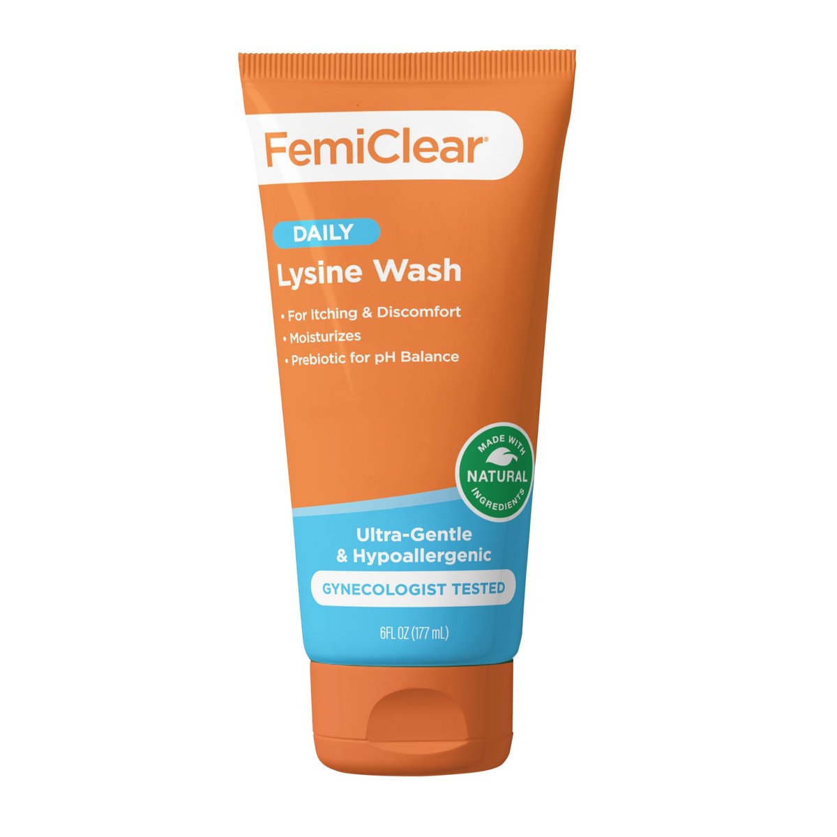 FemiClear® Ultra-Sanfte Intimwaschlotion – Mit Lysin & Melisse für die Intimhygiene, Essenziell für die vaginale Gesundheit (180 ml)