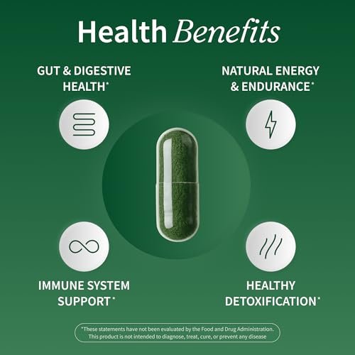Snap Supplements Bio Spirulina & Chlorella – Proteinreiches Blaualgen-Superfood für Energie und Immununterstützung, 120 Kapseln (30 Portionen, 1 Monatsvorrat)