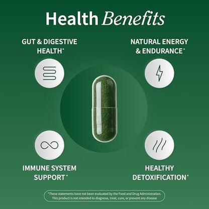 Snap Supplements Bio Spirulina & Chlorella – Proteinreiches Blaualgen-Superfood für Energie und Immununterstützung, 120 Kapseln (30 Portionen, 1 Monatsvorrat)