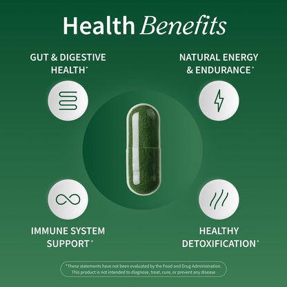 Snap Supplements Bio Spirulina & Chlorella – Proteinreiches Blaualgen-Superfood für Energie und Immununterstützung, 120 Kapseln (30 Portionen, 1 Monatsvorrat)