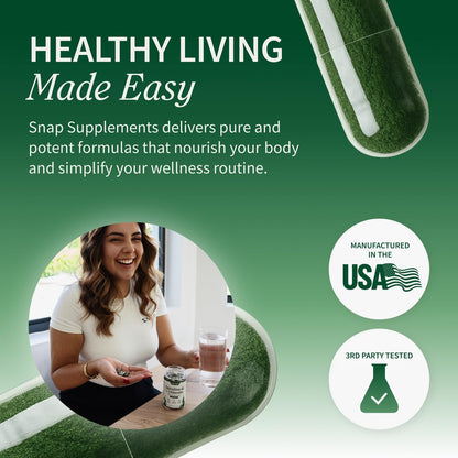 Snap Supplements Bio Spirulina & Chlorella – Proteinreiches Blaualgen-Superfood für Energie und Immununterstützung, 120 Kapseln (30 Portionen, 1 Monatsvorrat)