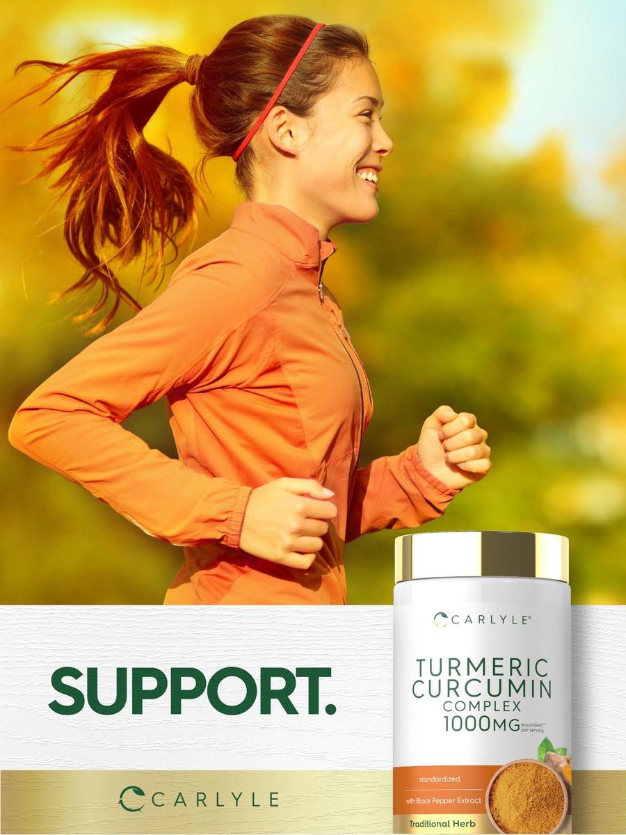 Carlyle Curcumin mit schwarzem Pfeffer | 180 Kapseln | Kurkuma Komplex Nahrungsergänzung | Non-GMO, Glutenfrei