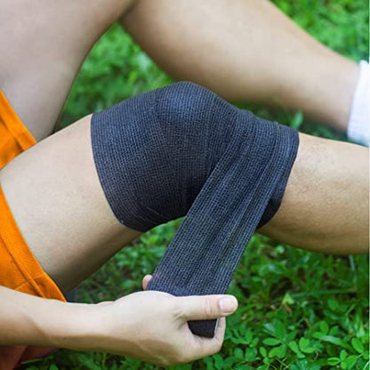 YAXEON Selbstklebender Verband 6 Rollen 3" x 5 Yards - Medizinisches Tape, Vettape, Sporttape für Sportverletzungen, Knöchel (Schwarz)