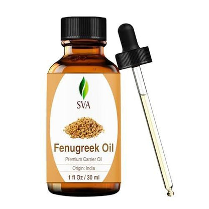 SVA Fenugreek Seed Oil - 100% Naturkaltgepresstes Bockshornkleeöl - 30 ml – Für Gesicht, Haut, Haare, Kopfhaut & Körper – Trägeröl mit Pipette
