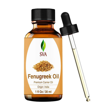 SVA Fenugreek Seed Oil - 100% Naturkaltgepresstes Bockshornkleeöl - 30 ml – Für Gesicht, Haut, Haare, Kopfhaut & Körper – Trägeröl mit Pipette