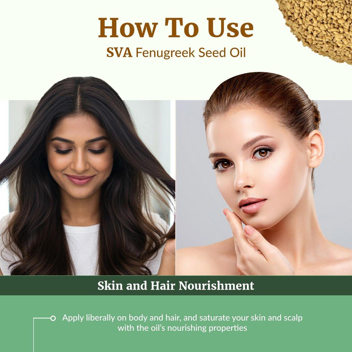 SVA Fenugreek Seed Oil - 100% Naturkaltgepresstes Bockshornkleeöl - 30 ml – Für Gesicht, Haut, Haare, Kopfhaut & Körper – Trägeröl mit Pipette