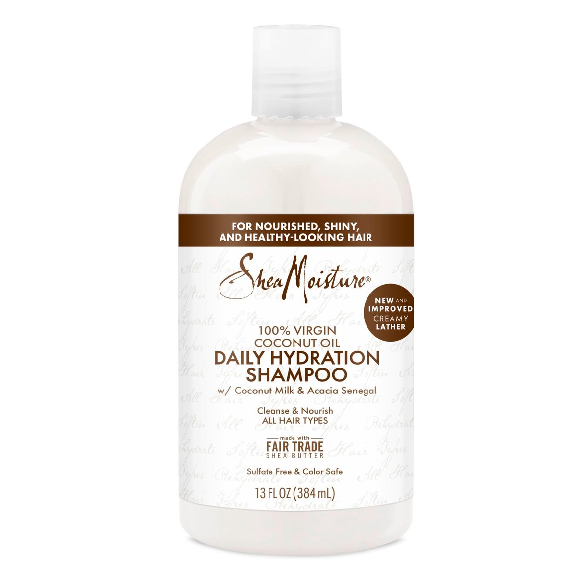 Shea Moisture Daily Hydration Shampoo – 100% Virgin Coconut Oil, Kokosmilch & Akazie Senegal für alle Haartypen (384 ml)