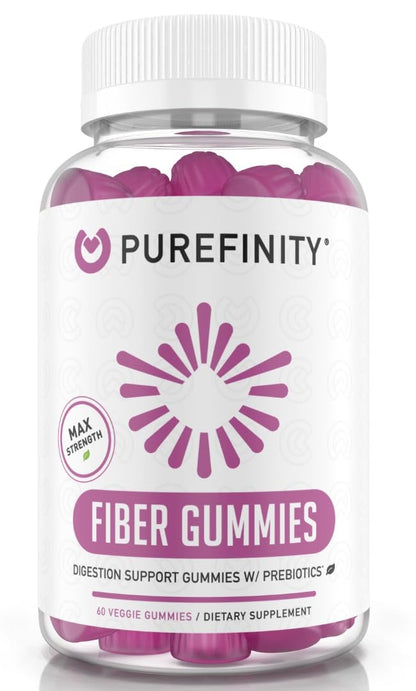 PUREFINITY Ballaststoff-Gummis für Erwachsene mit Inulin-FOS aus Chicorée-Wurzel, Zuckerfreies Präbiotikum für tägliche Verdauung & Verstopfungslinderung – Non-GMO, Vegan, 60 Stück