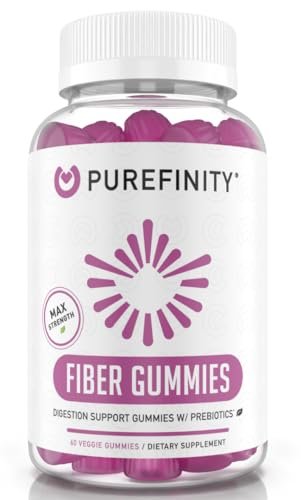 PUREFINITY Ballaststoff-Gummis für Erwachsene mit Inulin-FOS aus Chicorée-Wurzel, Zuckerfreies Präbiotikum für tägliche Verdauung & Verstopfungslinderung – Non-GMO, Vegan, 60 Stück