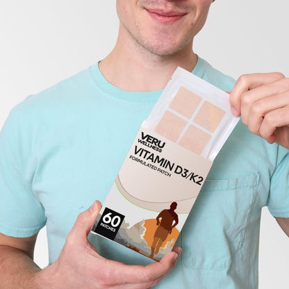 Veru Wellness D3/K2 Essential Patch – Bariatrische Unterstützung mit Vitamin D3 und K2 (60 Pflaster)