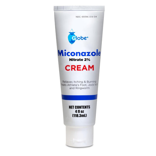 Globe Miconazolnitrat 2% Antimykotische Creme zur topischen Anwendung (4 oz Tube) – Gegen Fußpilz, Juckreiz, Ringelflechte – Schnelle Linderung bei Juckreiz, Reizungen und Hautschutz – Extra starke Formel