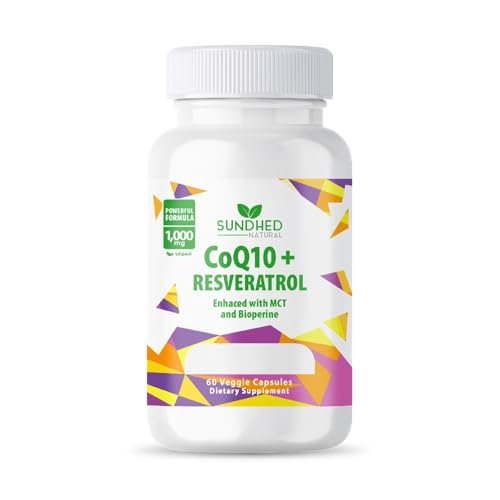 Sundhed Natural CoQ10 Starkes Antioxidans (Kapseln CoQ10 + Resveratrol) - 60 Kapseln