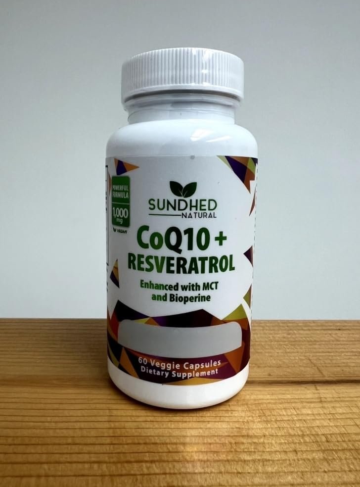 Sundhed Natural CoQ10 Starkes Antioxidans (Kapseln CoQ10 + Resveratrol) - 60 Kapseln