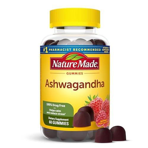 Nature Made Ashwagandha Gummis, Vegan, KSM 66 Ashwagandha zur Stressunterstützung, 60 Stück, 30-Tage-Vorrat