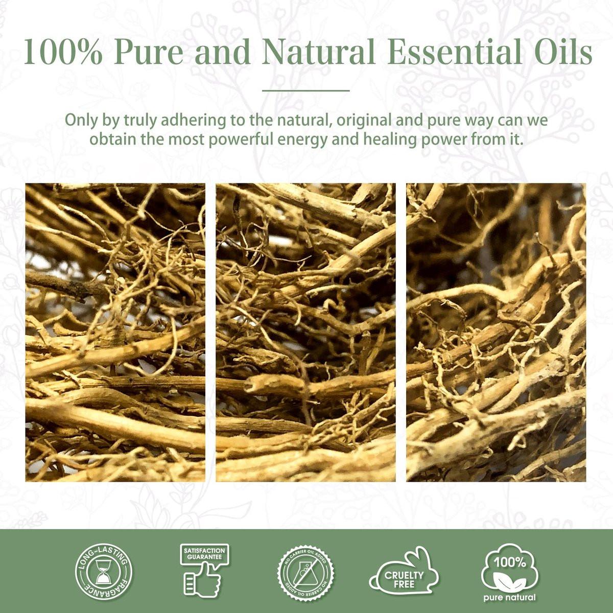 Vetiver 100ml Ätherisches Öl – PHATOIL Reines Aromatherapieöl für Diffuser, Luftbefeuchter, DIY Seife, Kerzen, Badebomben