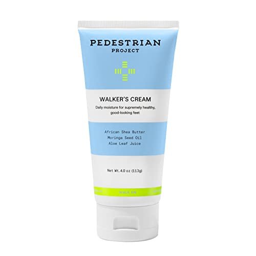 Pedestrian Project Walker’s Fußcreme für Hornhaut und trockene Füße – Feuchtigkeitsspendend, pflegend & glättend mit Sheabutter, Moringa-Samenöl & Aloe – Vegan, tierversuchsfreie Fußpflege, 118 ml
