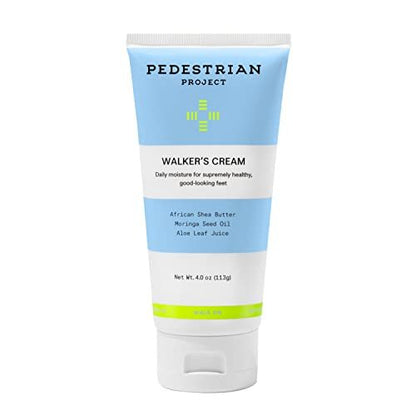 Pedestrian Project Walker’s Fußcreme für Hornhaut und trockene Füße – Feuchtigkeitsspendend, pflegend & glättend mit Sheabutter, Moringa-Samenöl & Aloe – Vegan, tierversuchsfreie Fußpflege, 118 ml