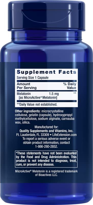 Life Extension Melatonin IR/XR 120 Kapseln - Sofort- & 7-Stunden-verzögerte Freisetzung - Nachtzeit Nahrungsergänzungsmittel - Unterstützt Durchschlafen - Nicht-GVO, Glutenfrei