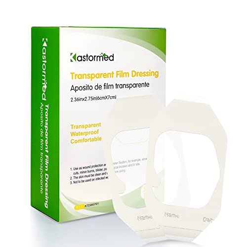 Transparente Wundfolie 2,3" x 2,75", 100 Stück, wasserdichter Wundverband, postoperativer Duschverband oder Tattoo-Nachsorge, IV-Schutz, Klebepflaster