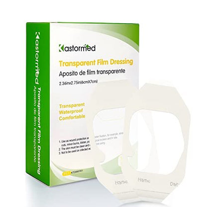 Transparente Wundfolie 2,3" x 2,75", 100 Stück, wasserdichter Wundverband, postoperativer Duschverband oder Tattoo-Nachsorge, IV-Schutz, Klebepflaster