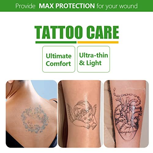 Transparente Wundfolie 2,3" x 2,75", 100 Stück, wasserdichter Wundverband, postoperativer Duschverband oder Tattoo-Nachsorge, IV-Schutz, Klebepflaster