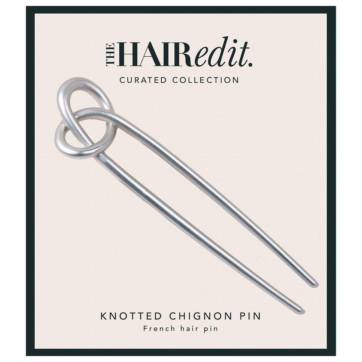 The Hair Edit Geknoteter Chignon Französischer Haarpin – Eleganter Haarschmuck aus weichem Silbermetall für Dutt, French Twist und Hochsteckfrisuren – Leichte Haarnadel für mühelosen Alltagsstil – Haarnadel für alle Haartypen