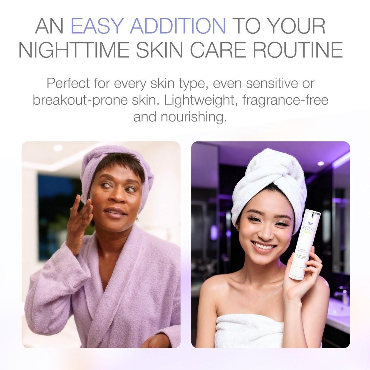 YOUN Beauty Retinol Nachtcreme Feuchtigkeitscreme für das Gesicht von Dr. Anthony Youn – Parabenfreie Gesichtscreme mit Vitamin B5 & E, Hyaluronsäure und Grüntee für Hauterneuerung, 50 ml